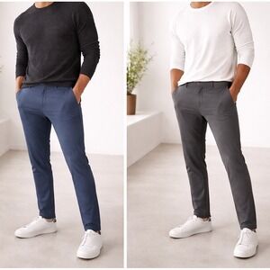 Lululemon Commission Pant Classic 30x29 Warpstream Set Of Navy & Gray Chino $128